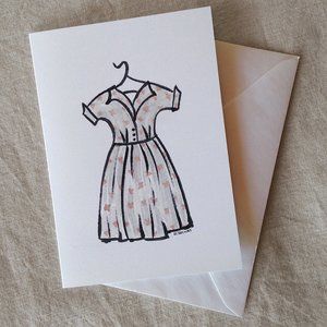 3/ $15- Grey Dress Greeting Card